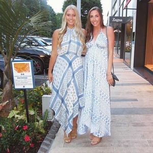 Halter open back maxi dress